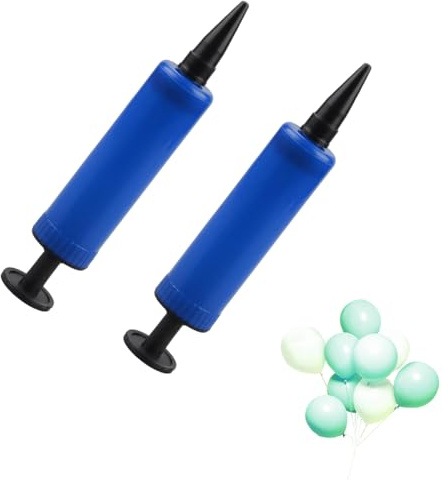 Tabanzhe 2 PCS Manual Balloon Inflator,Balloon Pump,Wedding Party Balloons Supplies Accessories,Double Action Hand Pump for Foil Balloons Yoga Balls(Blue)