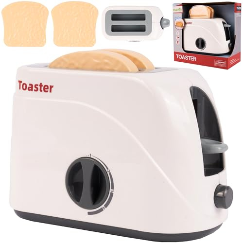 MalPlay Grille-pain avec toasts pop-up, jeu de rôle, jouet électroménager, 2 toasts en kit, enfants à partir de 3 ans
