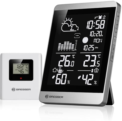 Bresser ClimateTemp NDV-NEO Wireless Weather Station with Outdoor Sensor, Temperature and Humidity Display, Weather Forecast, Frost Warning, Vertical