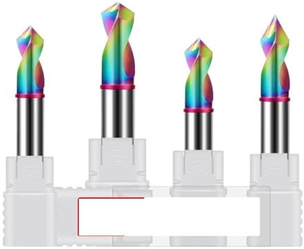 Fasenfräser HRC60 2-Blatt Wolframstahl Hartmetall Bunte Beschichtung Fase Zentrierung for Bearbeitungszentrum 60 ° 90 ° 120 ° Bit(90-Angle,6.0x6Dx100L)