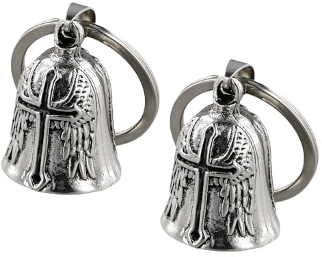 2 Piezas Campana de Motocicleta, Llavero Moto Campana Guardiana, Campana Moto Amuleto, para Bicicletas, Coches, Motocicletas, Vehículos Eléctricos, Amuleto De Protección Y Buena Suerte