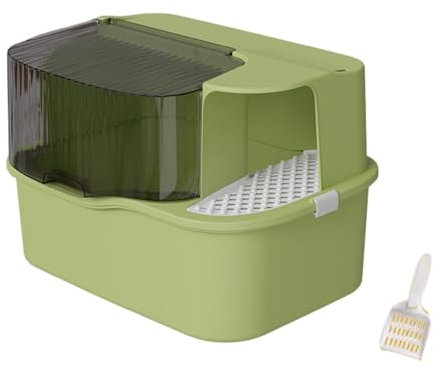 ＡＷＨＡＯ Lettiera per Gatti Chiusa Padella per Gatti con Paletta Corridoio Sabbiera Lettiera per Gatti Toilette per Gatti per Tutti i Tipi di lettiera per, Verde