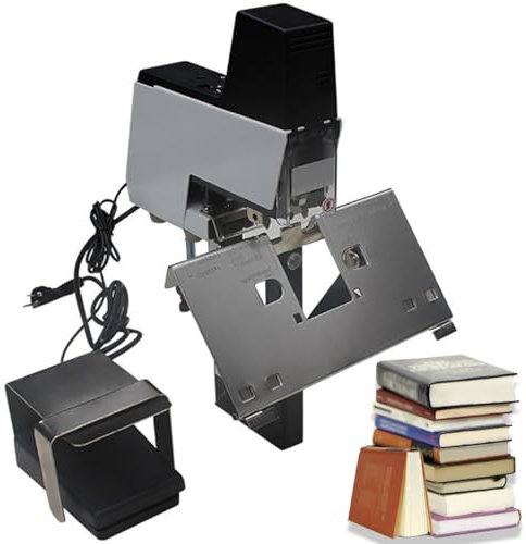Grapadora eléctrica automática, Grapadora de Libros, Grapadora Resistente con Pedal y Grapas, Capacidad de 2 a 30 Hojas, Espesor Ajustable 100 mm máquina encuadernadora Grapadora rápida 1 a 9 Niveles