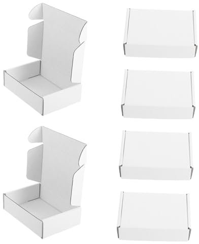 NUOBESTY Versandkartons Weiße Karton Versandkartons 15x10x4cm Stabile Papierverpackungskartons Faltbar Für Versand Lagerung Kleinunternehmen