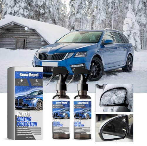 Matame Auto Enteiser Enteisungsspray,Enteiserspray Auto Scheibe,Pumpzerstäuber, Scheibenenteiser Auto Wirksam bis -55° C,Schnelle Schneeschmelze und Abtauung Enteiserspray für Klare Sicht (2PCS)