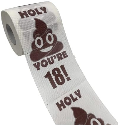 Wjelet Lustige Papierrolle zum 18. Geburtstag mit gedrucktem Design, 1 Rolle
