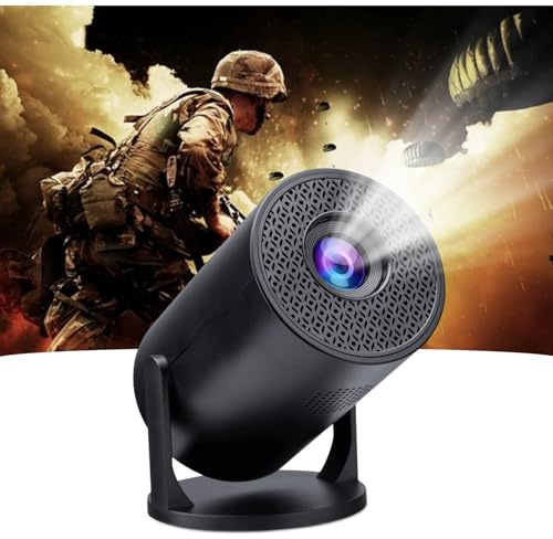 Cuifati Mini bärbar projektor 1080p med Bluetooth och WiFi, utomhus LED-projektor för hemmabio, PC- och bärbar videoprojektor, svart