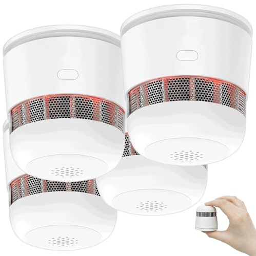 VisorTech Rauchmelder VDs 10 Jahre: 4er-Set Mini-Rauchwarnmelder mit 10-Jahres-Batterie, 85 dB, Ø 52 mm (Fotoelektronischer Rauchmelder, Fotoelektrische Rauchwarnmelder, Batterien)