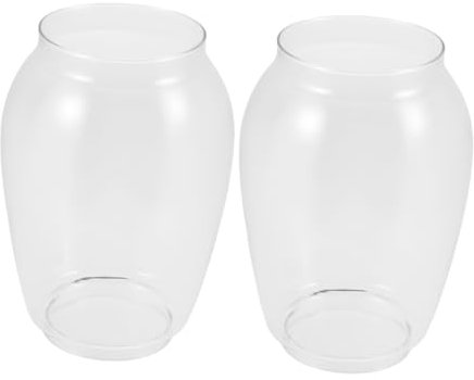 TOPBATHY 2stücke Rund Klare Petroleumlampen-glasschirm-ersatz Glaszylinder Für Öllampen Vintage-außenbeleuchtungszubehör