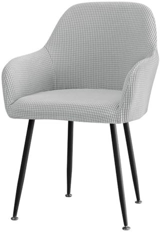 E Stretch Stuhlhussen 2er Set, Flanell Sesselhusse, abnehmbarer Esszimmerstuhlschutz für Wohnzimmer-Dekor, Hellgrau