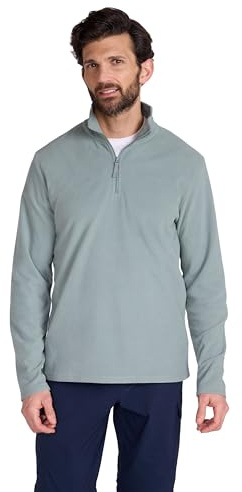 Mountain Warehouse Camber II Mens Half-Zip Fleece - Lightweight & Quick Dry Microfleece - Autumn, Winter, Outdoors Pale Green L