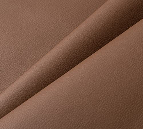 IPEA Konstläder/konstlädertyg för klädsel och inredning – 140 x 50 cm – mjukt syntetiskt läder för inredning, soffor, stolar, hem och tillbehör – halvmeter – brun färg