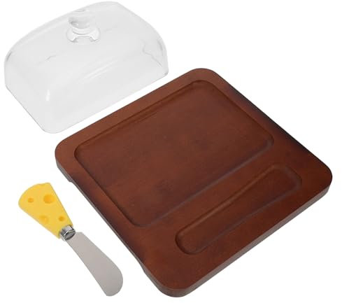 TIDTALEO 1 Juego Mantequillera de Madera Vidrio Metal Cocina para Conservar Hogar