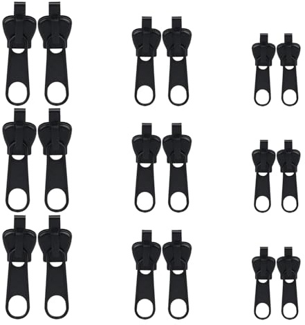 18pcs Curseur Fermeture Eclair Clipsable Clipsable 3 Tailles Curseur de fermeture éclair Têtes De à Glissière Détachables pour Bagages Jouets Tentes Chaussures et Vêtements