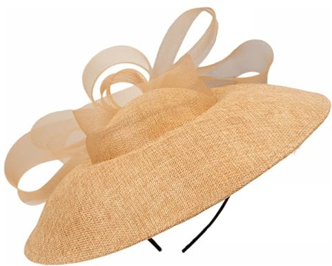 Lifup Damen Vintage Fascinator Hut mit Breiter Krempe, Tea Party Kopfbedeckung, 20er Jahre Blume Kopfschmuck, Stirnband Haarnadel Haarschmuck Hochzeit Kirche