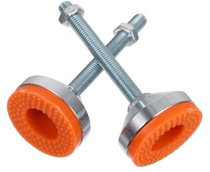 DOITOOL 2pcs Heavy Duty Adjustable Workbench Leveling Feet Carbon Steel Threaded Furniture Leg Levelers with Anti-slip Rubber Base for Cabinets Pool Tables Machines