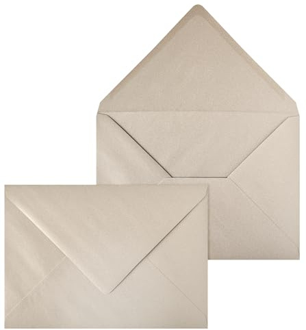 Netuno 20 stora kuvert pärlemor sand DIN C5 16,2 x 22,9 cm 120g eleganta stora glansiga kuvert med pärlemoreffekt för bröllopskort inbjudningar