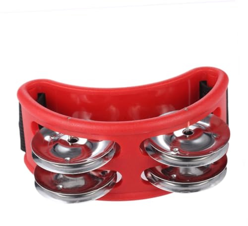 TOVINANNA Fuß-tamburin mit Metallglöckchen Fuße-schlaginstrument Fuß-glöckchen Abs-kunststoffgehäuse Nylonriemen für Bequemen Halt