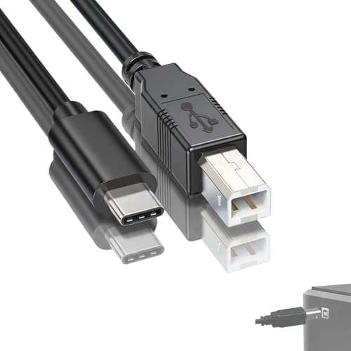 Ztolbriy ®1PCS USB C to USB B Midi Cable 2M Black, Type C to USB Midi Interface Lead for MIDI Controller, Keyboard, Audio Interface Recording and More (200, Centimeters)