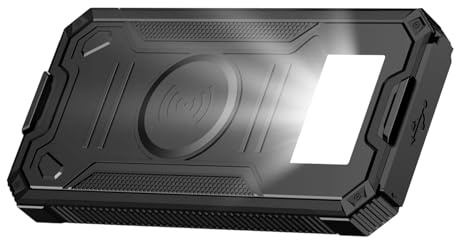 Panel solar Power Bank | Puerto USB impermeable Supervivencia | Batería solar con carga inalámbrica para teléfono, para smartphone, cámara, tableta, senderismo, viaje, viaje, , mochila