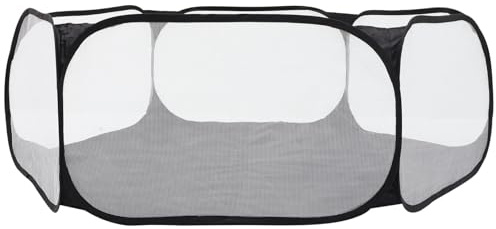 TOYANDONA Valla Hexagonal Plegable para Mascotas Práctica de Poliéster Negro, Barrera para Perros y Gatos Adecuado para Uso en Casa y Fácil de Guardar