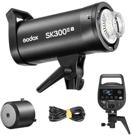 Godox SK300III-V SK300IIIV Studioblitz, 300 Ws Monoluz Bowens Halterung, 2,4 G kabelloses X-System, 0,1-1,5 s Recycelung, 10 W LED-Modellierlampe