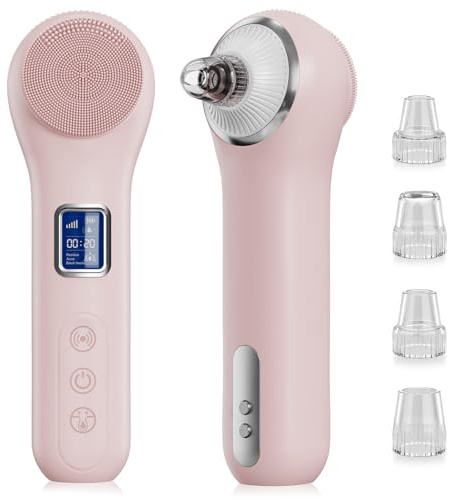 Lrbsule Brosse de nettoyage visage 2 en 1, extracteur de points noirs, nettoyeur de pores, brosse de nettoyage du visage, brosse de nettoyage du visage, brosse électrique pour le visage, 5 modes de