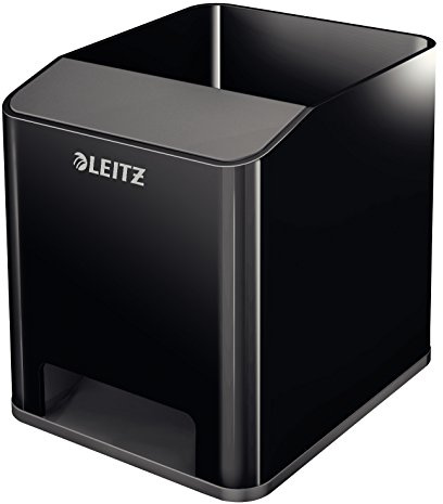 Leitz 53631064 Sound Stifteköcher (Soundverstärkungsfunktion, WOW) Schwarz/Anthrazit