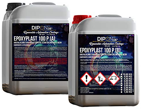 3 KG Epoxidharz 2K Epoxi Harz mit Härter Glasklar (Diamantklar) Profi Qualität ohne Gelbstich. Epoxy Gießharz UV Stab. für Schmuck Holz Tisch Aquarium Terra Formenbau GFK Bodenbeschichtung