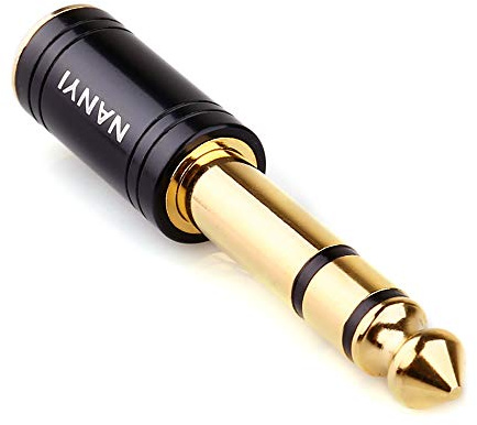 NANYI 1/4 to 1/8 Audio Adapter, 6.35mm (6.3mm) to 3.5mm Adapter, 1/4 Inch to 3.5mm Headphone Adapter, Male to Female Stereo Jack for Amp Guitar, Piano, and Pro Audio Equipment Black