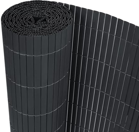 UISEBRT Canisse en PVC Brise-Vue occultant pour Jardin, Balcon et Terrasse, Résistant aux intempéries, Protection visuelle, Grau, 90x400cm