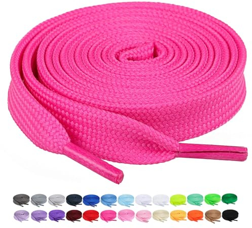 Booyckiy 2 Pairs 3/8 Flat Shoe Laces for Sneakers, Persian Red 40 in