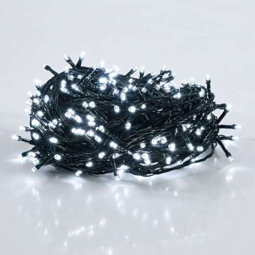 LED Lichterkette kalt weiß - 240 LED / 19 m - Weihnachts Deko Beleuchtung für den Innen- und Außenbereich