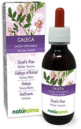 Galéga officinal (Galega officinalis) herbe avec fleurs Teinture Mère sans alcool Naturalma - Extrait liquide gouttes 120 ml - Complément alimentaire - Végétalien ou végan