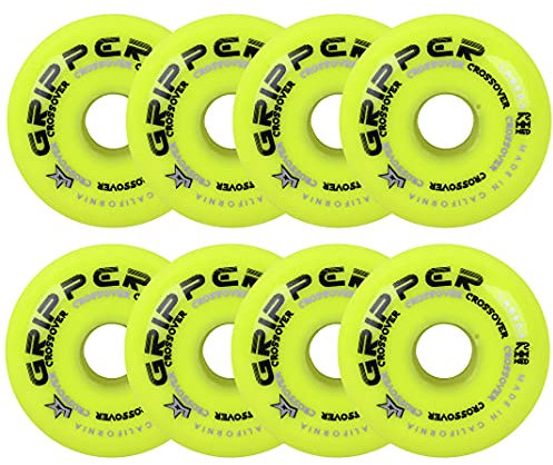 Labeda Rollhockey-Rollen, Crossover, Medium, 80 A, Gelb, 72 mm, 8 Stück