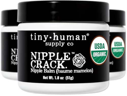 Crema per capezzoli biologica, senza lanolina e burro per capezzoli, confezione da 3, balsamo per allattamento al seno, non c'è bisogno di lavarsi, sicuro per neonati e mamme