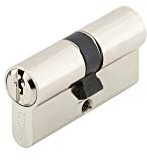 Cylindre à bouton 5 goupilles 5G laiton nickelé B30x40 sur variure MV2mm - HERACLES - C100B11MV2