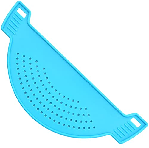 Silikon-Lebensmittelsieb, Schnappsieb für Töpfe, Flaches Abtropfsieb, Küchensieb Abgießhilfe, Siebaufsatz Halbrund für Kochtöpfe Schüsseln Nudeln Gemüse - Ø 28cm