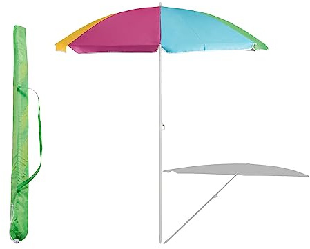 PaMeer Beach umbrella/Parasol, Portable Tilting Garden Parasol, Height Adjustable, Round Sun Shade 3737