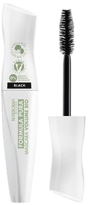 Deborah Milano - Mascara Formula Pura BIO Volume, Alta Tollerabilità senza Parabeni, Effetto Volumizzante a Lunga Tenuta, con Olio d’Argan per Ciglia Forti e Protette, Nero, 12 ml