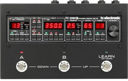 TC Electronic 2290 Pedal de Retardo Digital Dinámico con 128 Presintonías, 3 Conmutadores de Pedal, Tap Tempo 'Learn' Dedicado con Subdivisiones e Inserción de Efectos Feedback Path