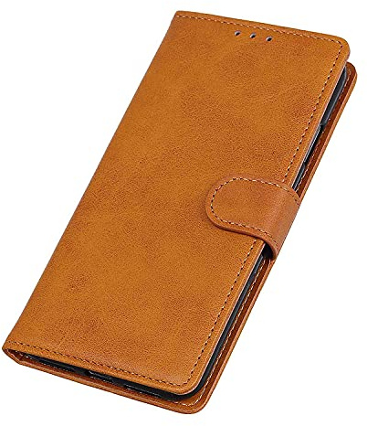 WBWONE Funda para Motorola Moto G84 5G, Carcasa Tipo Cartera de PU Cuero Premium con Soporte y Ranuras para Tarjetas - Marrón