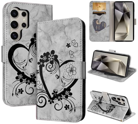 CASAFUNY Handyhülle für Samsung Galaxy S24 Ultra 5G Hülle,Schwarz | PU Leder,Brieftasche Kartenfach,Flip Case,Schutzhülle Klapphülle für Samsung Galaxy S24 Ultra 5G