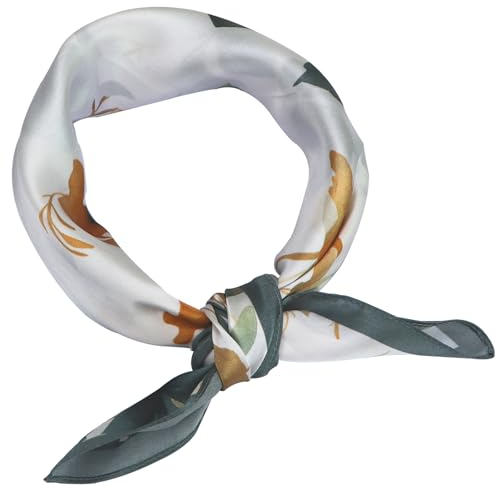 ZhaoCo 100% Natürliche Maulbeerseide Schal, 53x53cm Seidentuch Grafikdruck Klein Weich Quadratisch Seidenschal für Damen