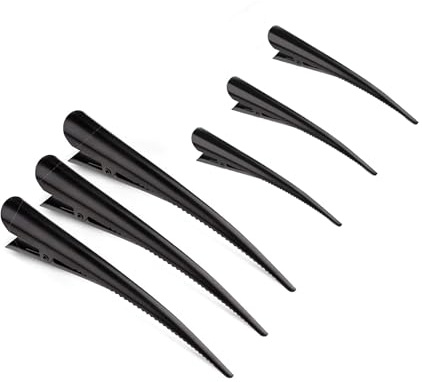 6 Pinzas para el Cabello,Broches Pinzas Cocodrilo Profesionales de Metal para el Pelo Duradera con Agarre Antideslizante y Dientes Grandes Anchos, Alligator Clips Pinzas Pelo Fuerte Antideslizante