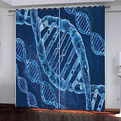 Vorhang, Kinderzimmer, 3D Blaue Zellen 280 (B) X 180 (H) cm Kindervorhänge Mit Ösen, Polyestervorhänge, Wärmeschutzvorhang, Blickdichter Vorhang Mit Ösen, Kindervorhänge Für Wohnzimmer, Schla0
