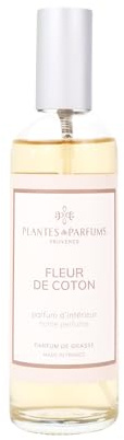 Plantes & Parfums Parfum d'Intérieur Fleur de Coton - 100ml - Spray Ambiance Poudré et Floral - Fabriqué en Provence - +97% Ingrédients d’Origine Naturelle
