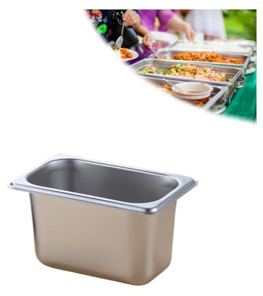 NJDQFA Edelstahl Warmhaltebehälter Panierschalen,Beilagenbehälter Für Gastro Et Küche,Gastro Behälter Zutatenbehälter,1/9（17.5 * 11cm）,10cm
