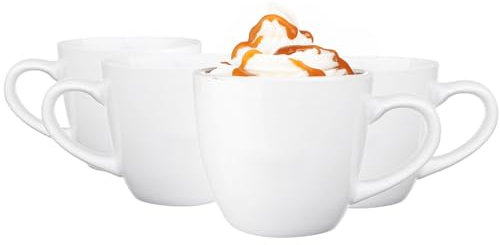 Glasmark KROSNO 1992 Bruno set di tazze 4 pezzi tazze da caffè tazze da tè in ceramica set da 4 bianco 230 ml