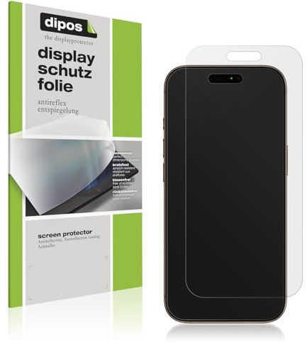 dipos 4x Displayschutzfolie matt für Apple iPhone 16 Pro | Antireflex, entspiegelnd, passt perfekt, Ultra-Dünn, kratzfest, blasenfrei, Fingerprint-kompatibel, selbstklebend
